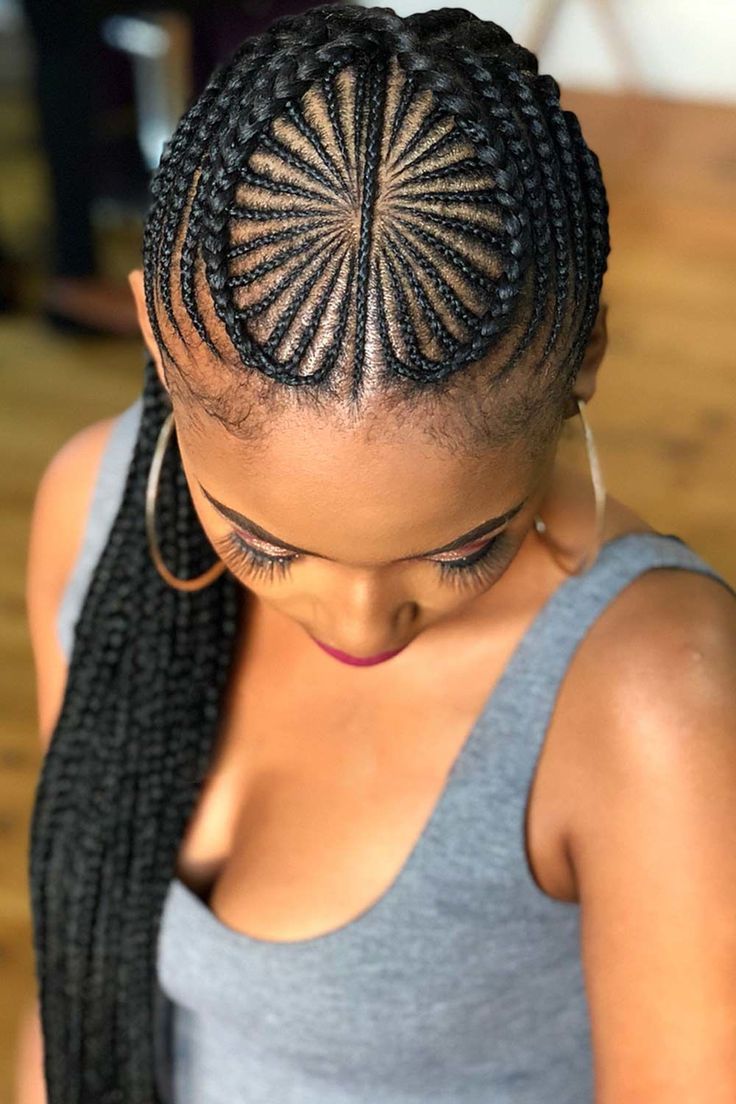 Middle Cornrow Fulani With Heart Shape on Top