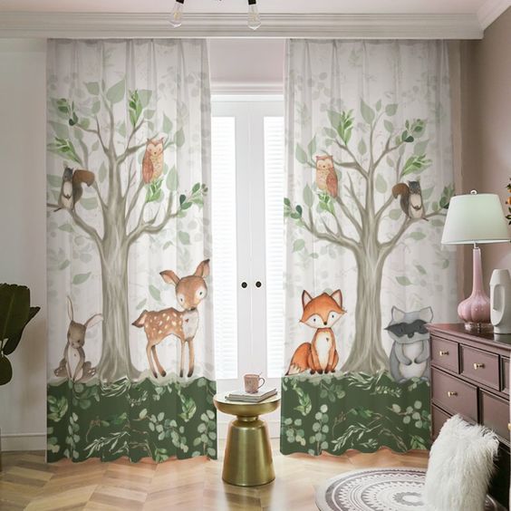 Nurcery Woodland Creature Curtain