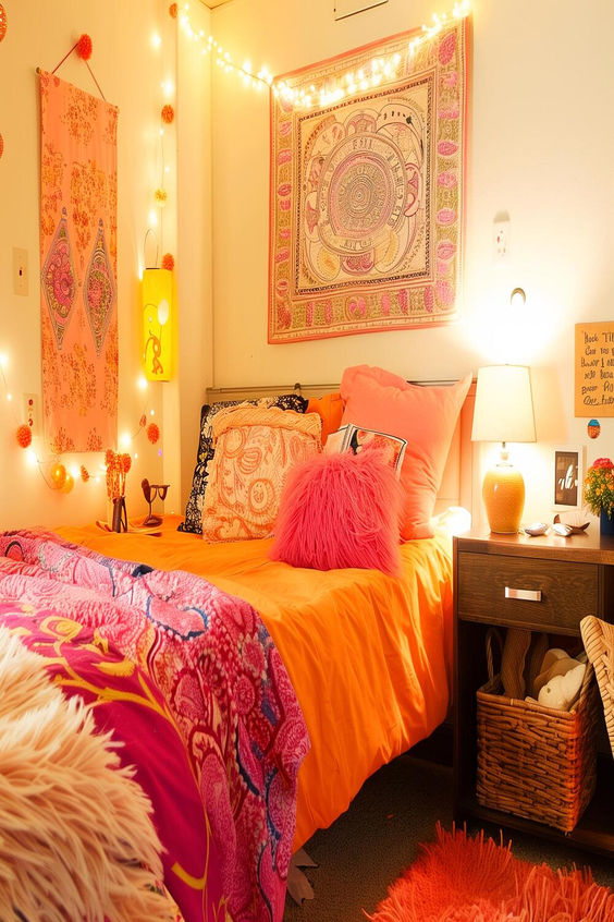 Orange And Pink Boho Decor