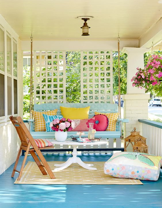 Pastel Colored Front Porch Furniture