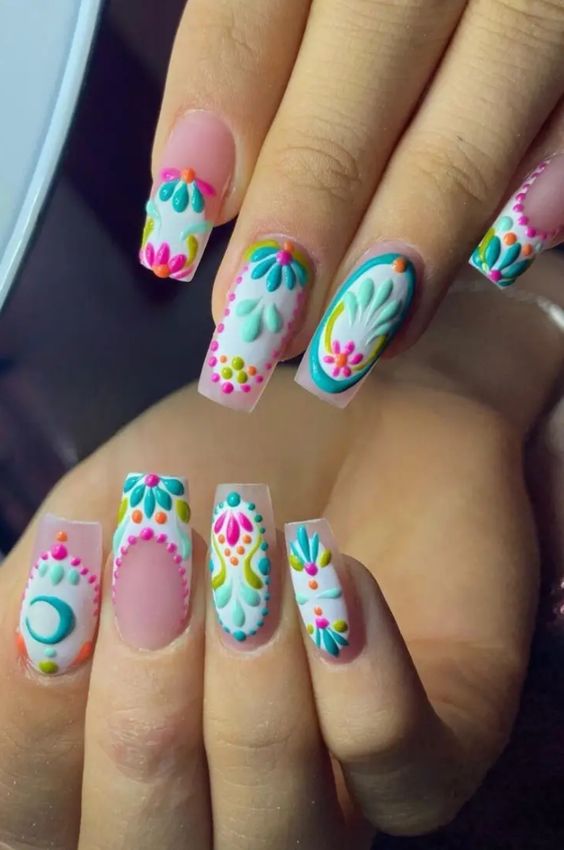 Pastel Traditioan Floral Design With Clear Tips