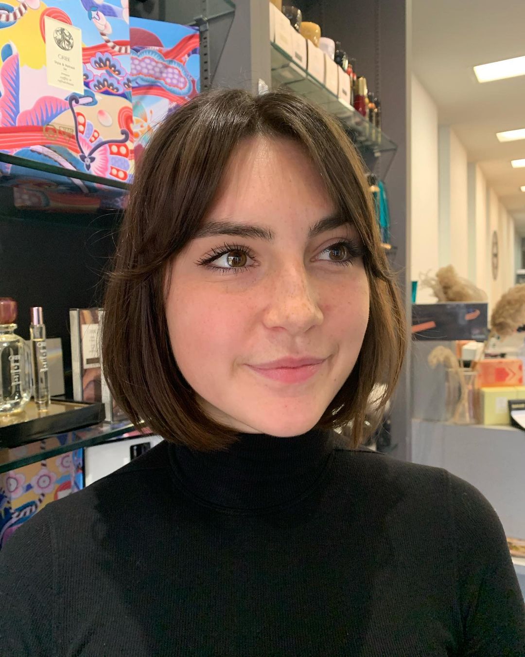 Razor Cut Bob With Curtain Bangs