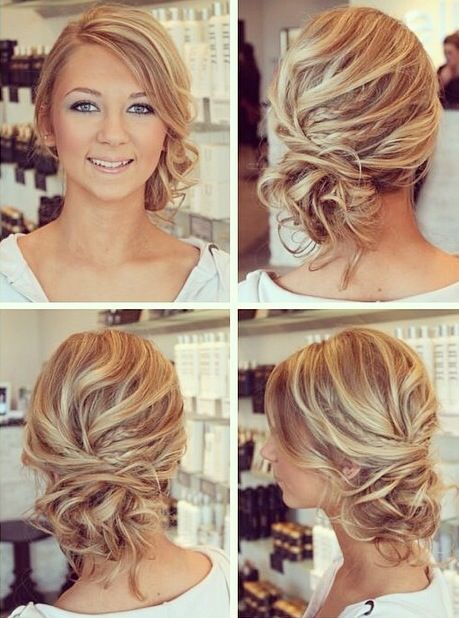 Side Messy Bun With Side Swept Bangs