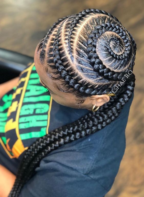 Snail Pattern Cornrows