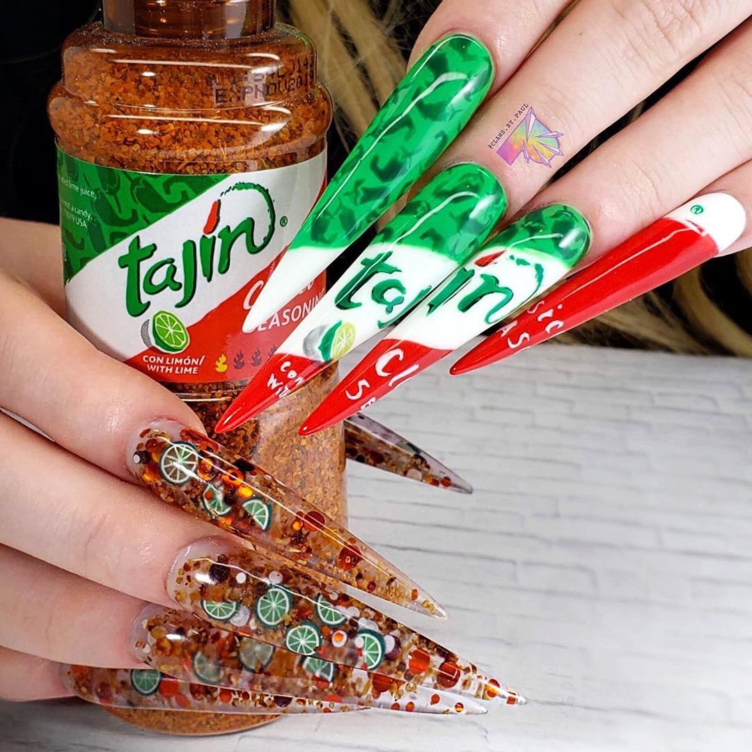 Tajin Inspired Stilleto Nails