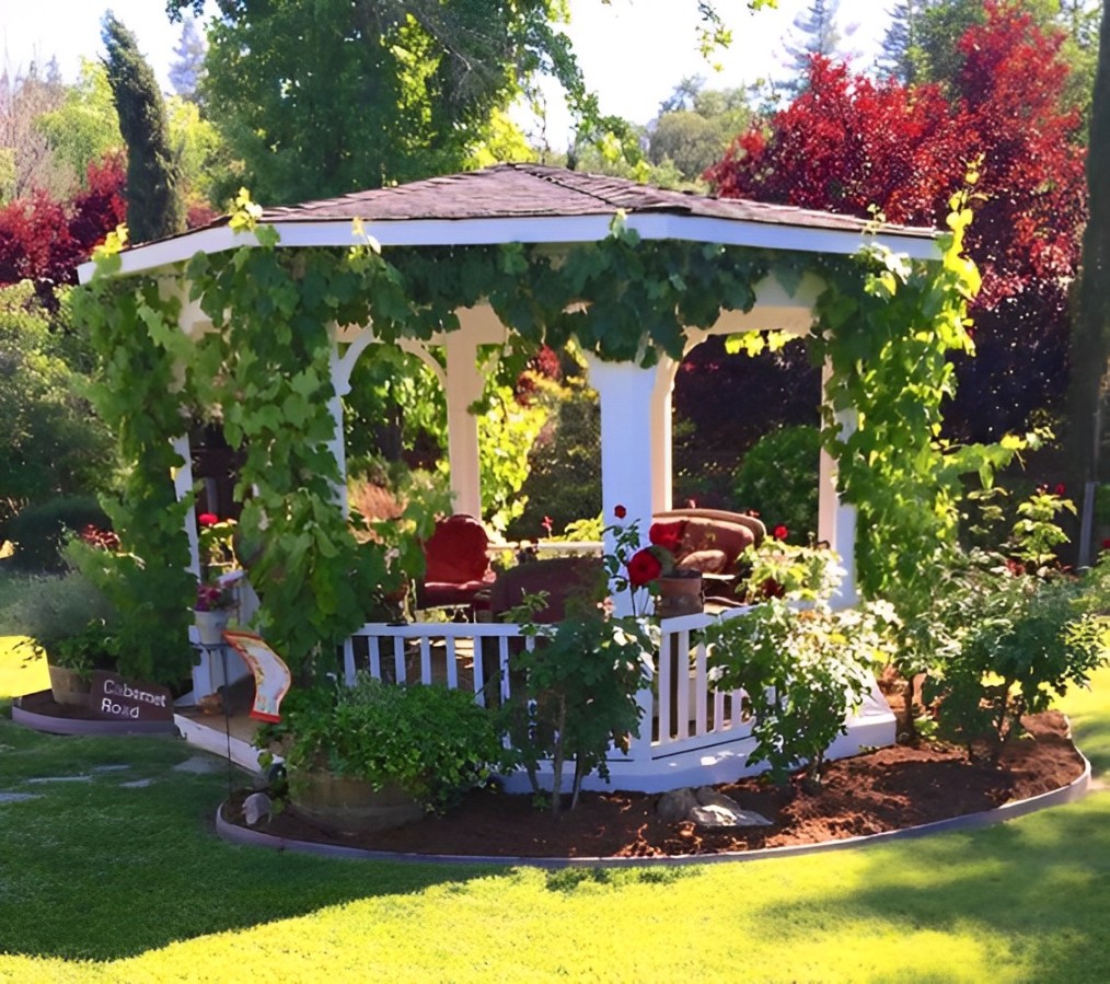 Tile Roof Hexagonal Gazebo