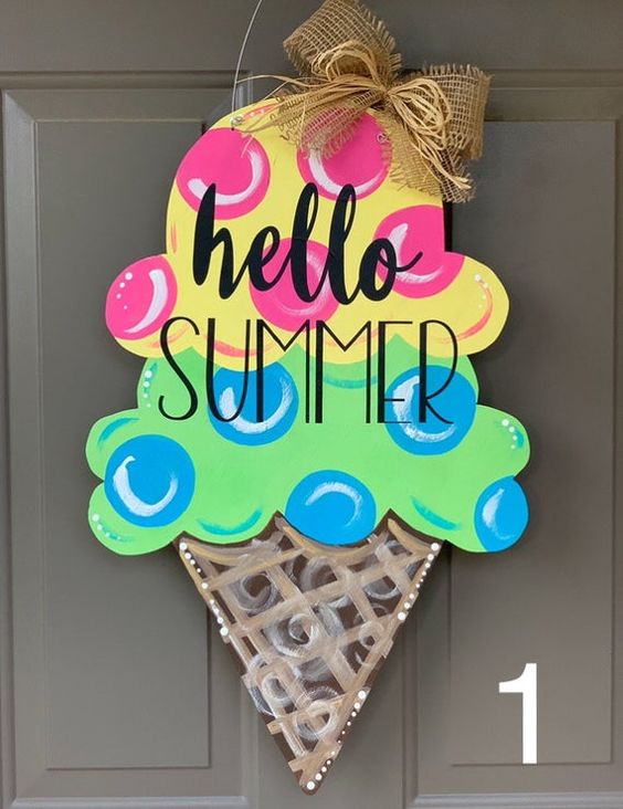 Two Scoop Ice Crem Door Hanger