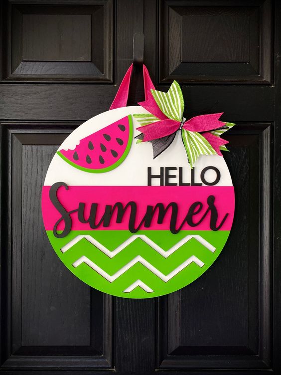 Watermelon COlor Scheme Door Hanger