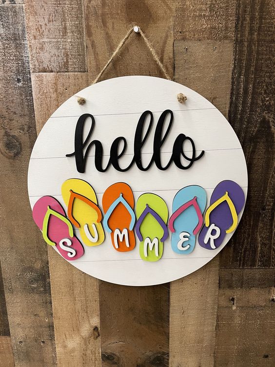 Welcome Sign With Flip Flops