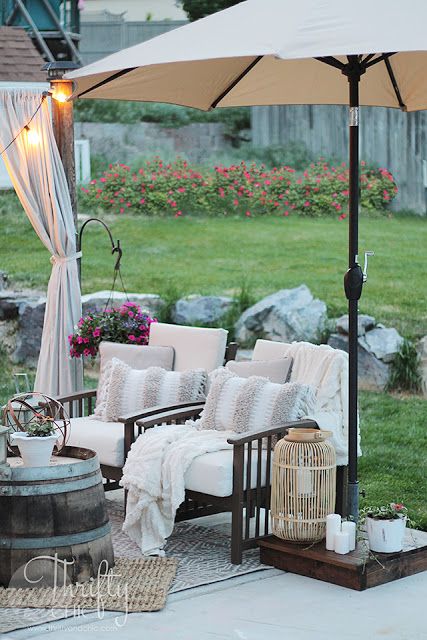 Wood Box Patio Umbrella Stand