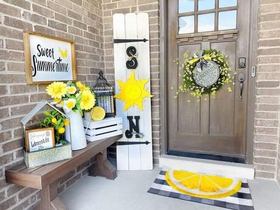 Yellow Lemon Porch Decor