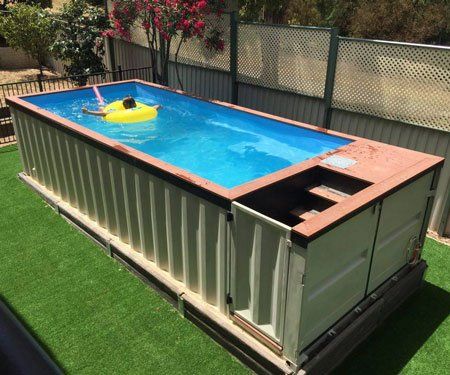 Above-ground Container Pool With Build-In Storage