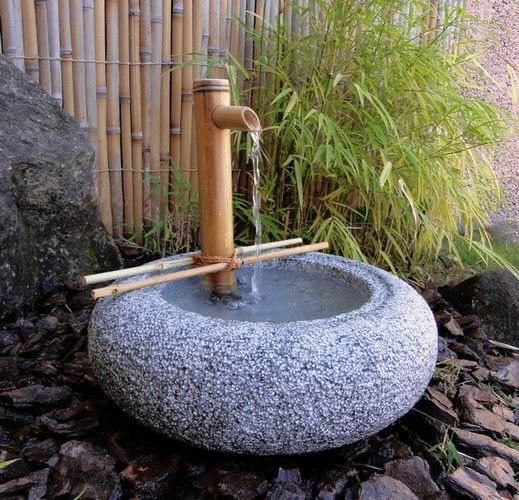 Bamboo And Stone Bowl Base Fountain