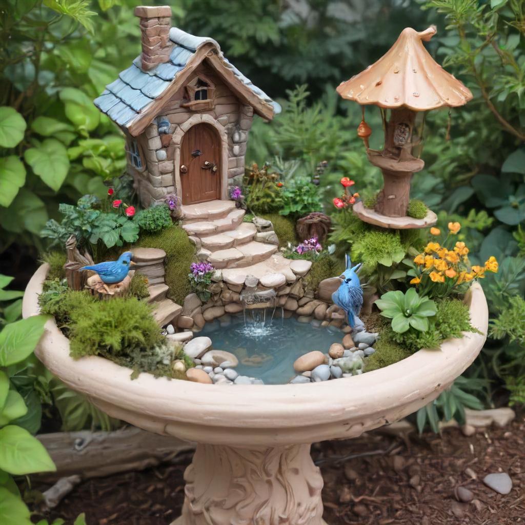 Bird Feeder Fairy Garden