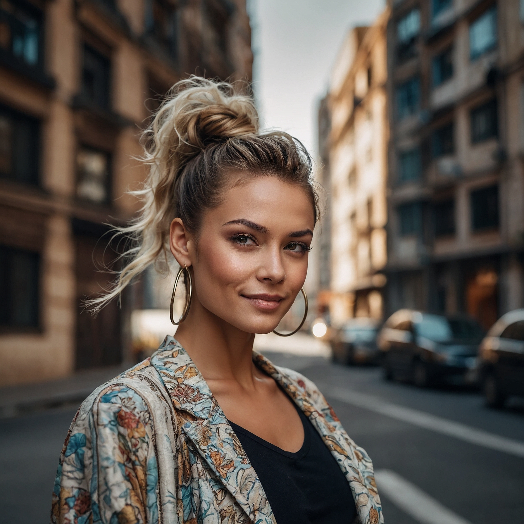 Blonde Balayage Messy Twisted Up Ponytail