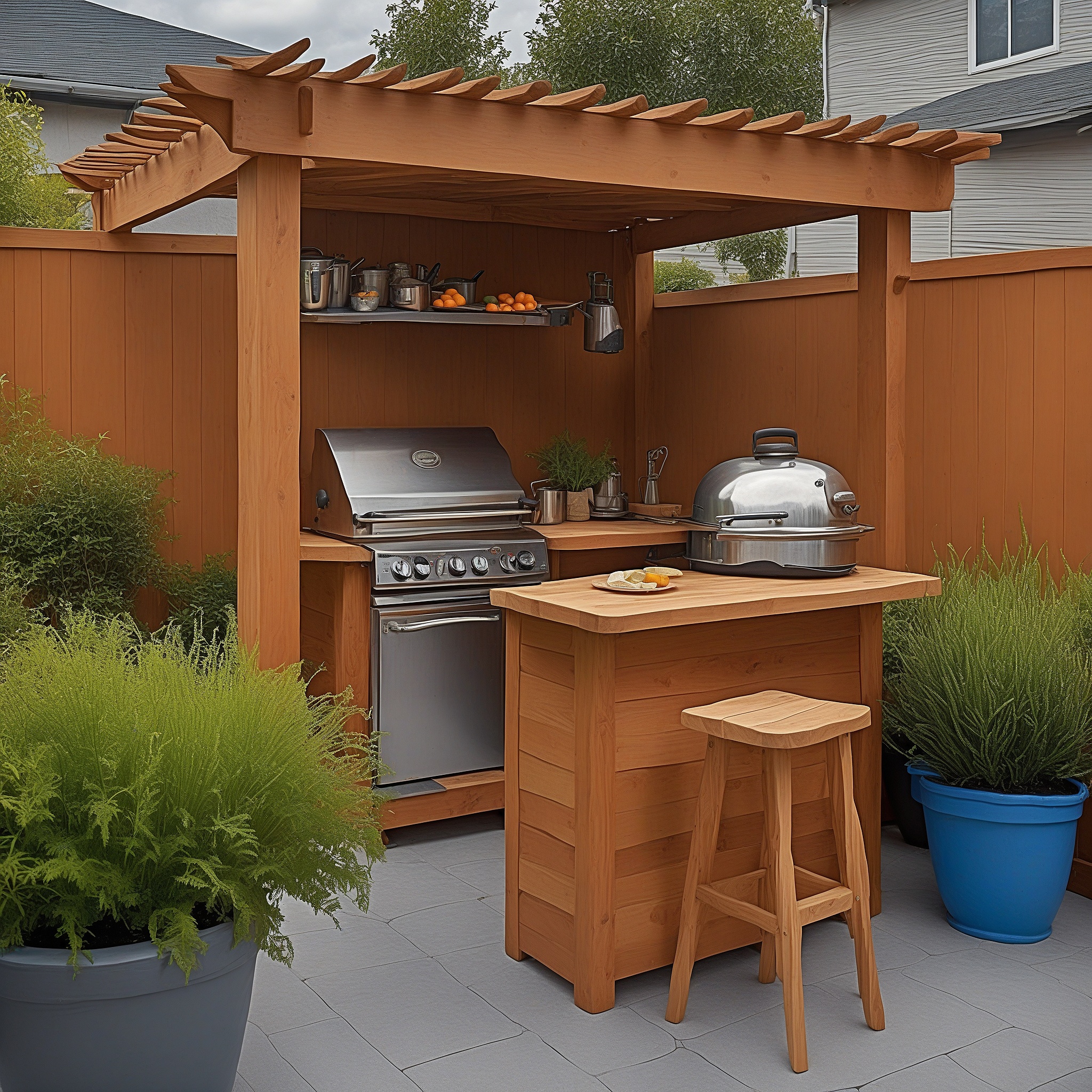 Compact Wood Bar And Grill