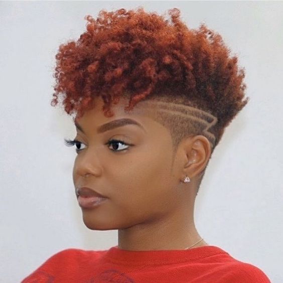 Copeer Red Natural Taper Fade With Side Lines