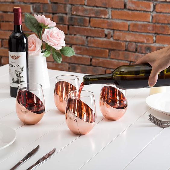 Copper Lined Wineglasses