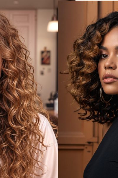 Curly With Caramel HIghlights