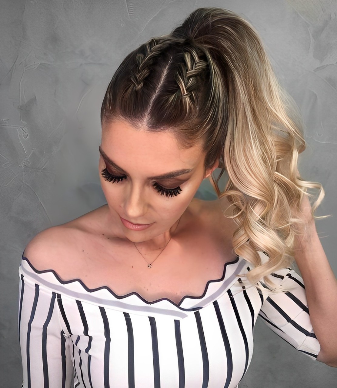 Double Dutch Braid In High Ponytail