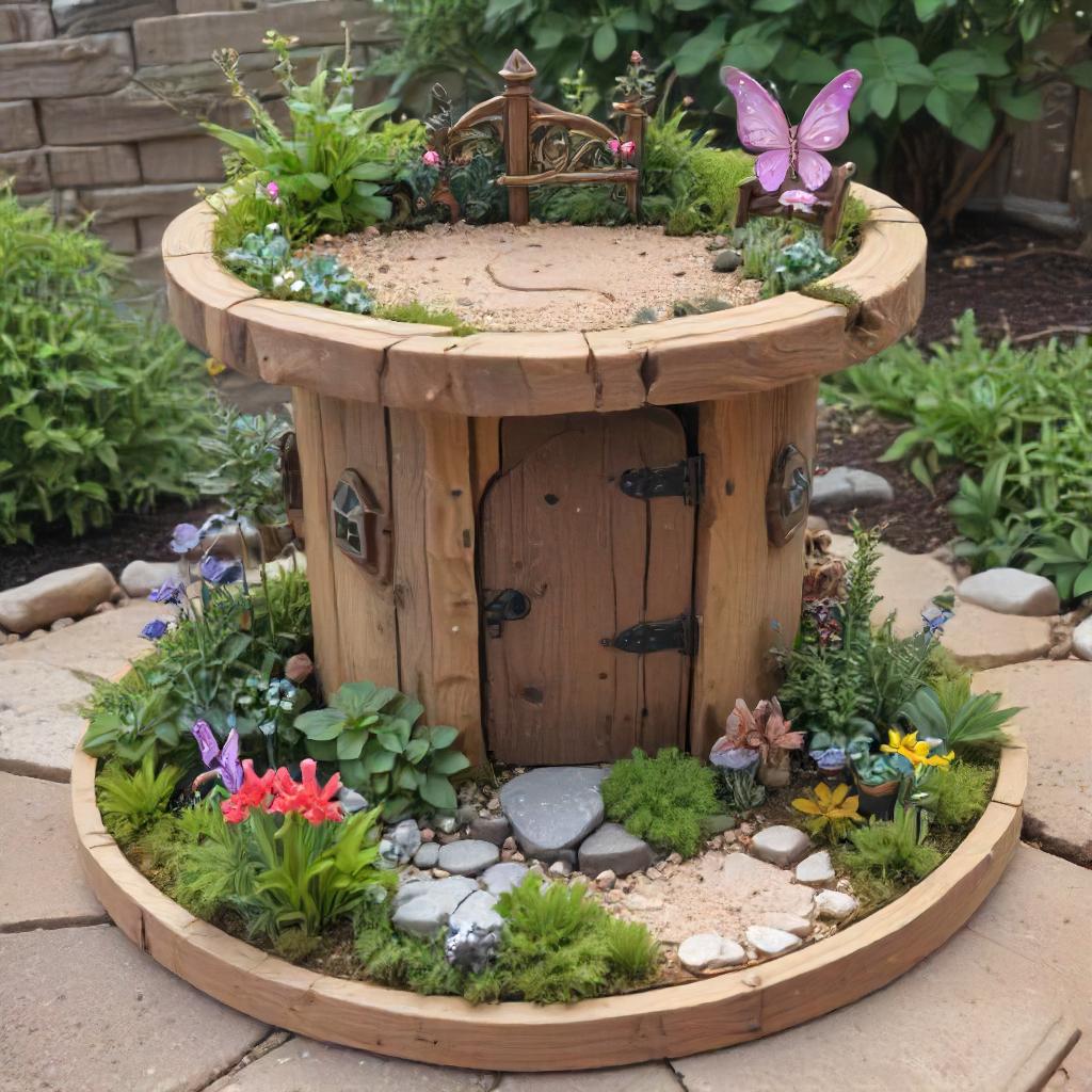 Fairy Garden From Cable Spool