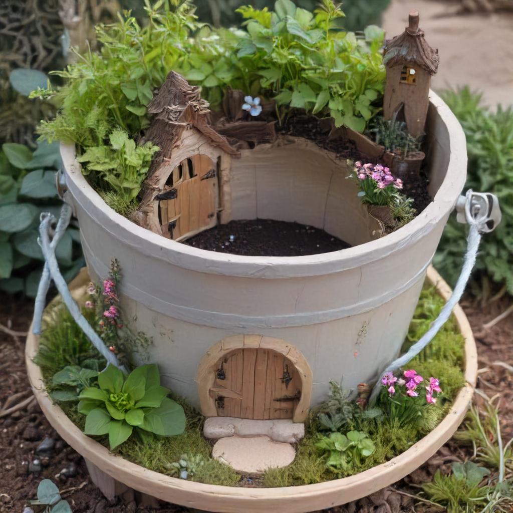 Fairy Garden In Bucket