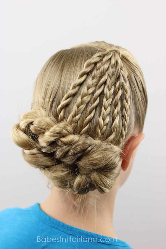 French Braids With Twosted French raid Chignon