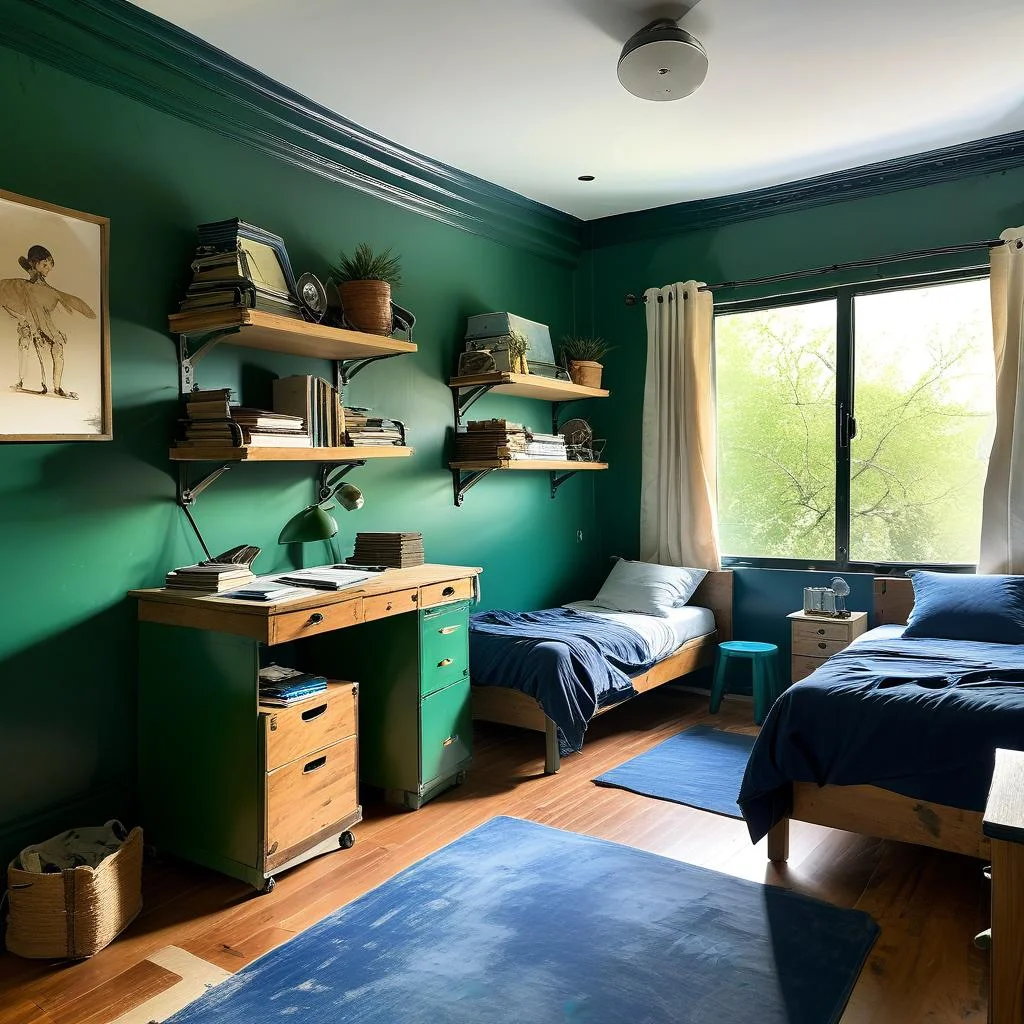 Green and Blue Shared Room