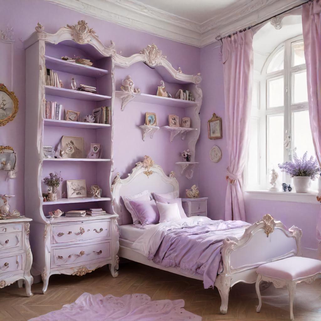 Lavander Rococo Style Kids Bedroom
