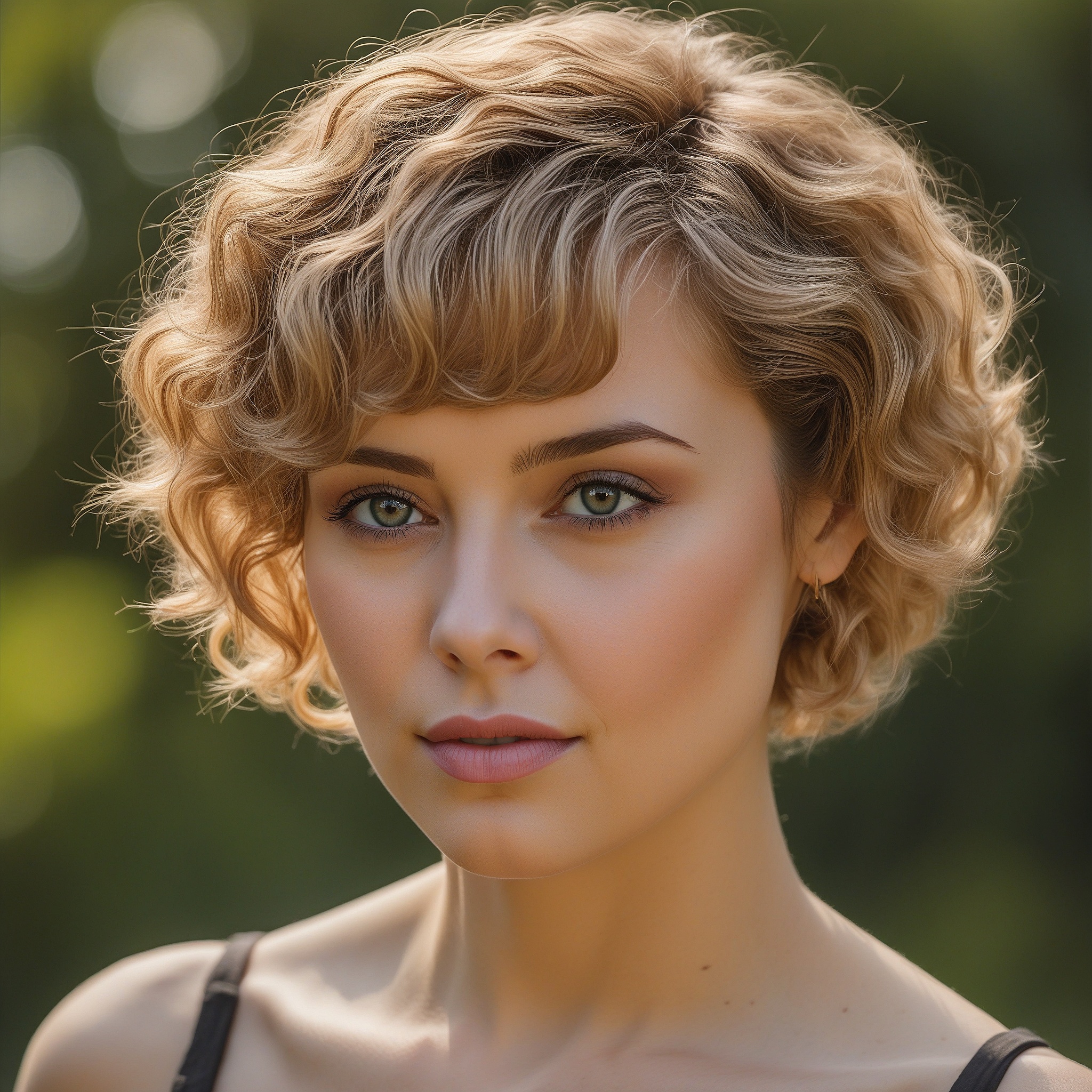 Long Blonde Pixie With Volumeous Wavy Curls