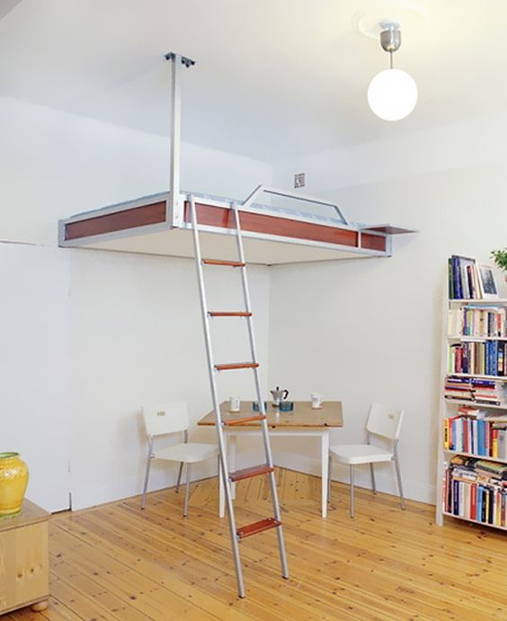 Minimalist Ceiling Mounted Loft Bed