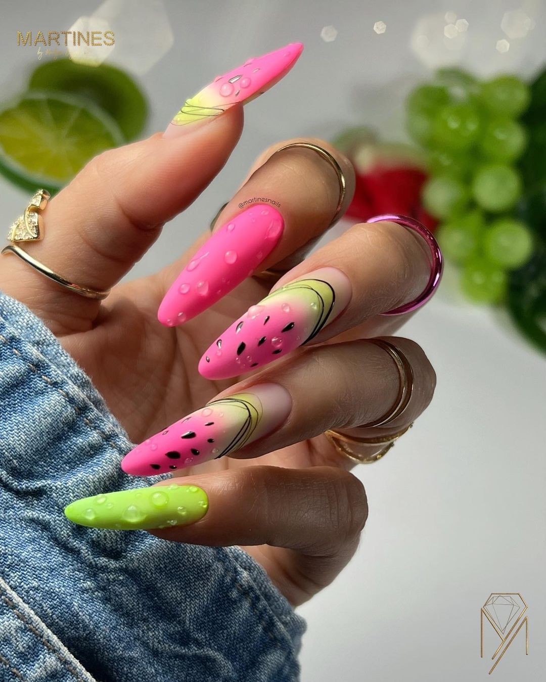 Neon Green And Pink Watermelon Design