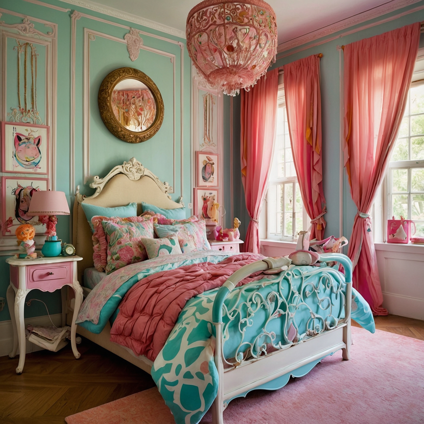 Pastel Victorian Design With Wall Panelings