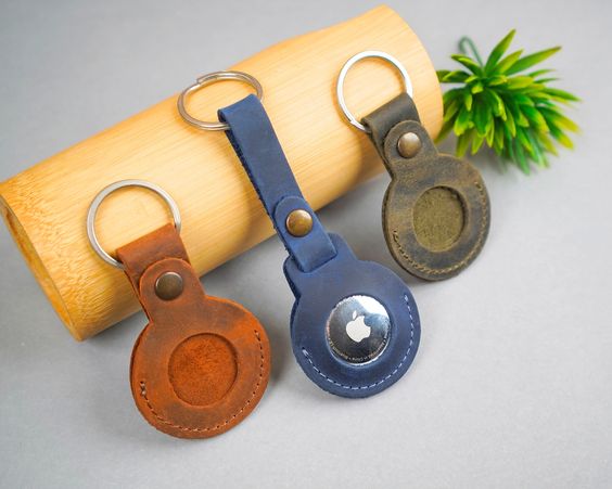 Personalized Leather AirTag Holder