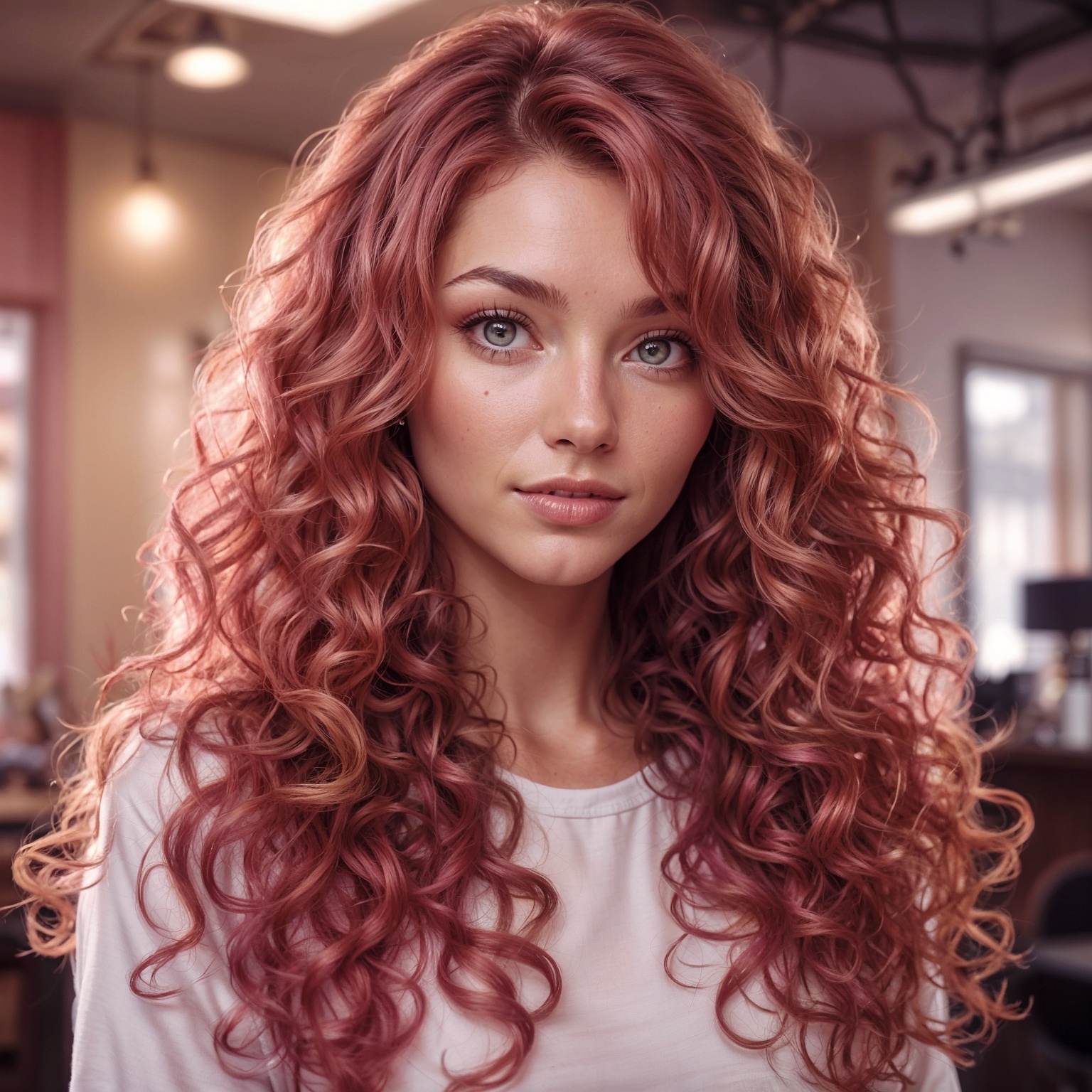 Pink Hair With Caramel Highlights