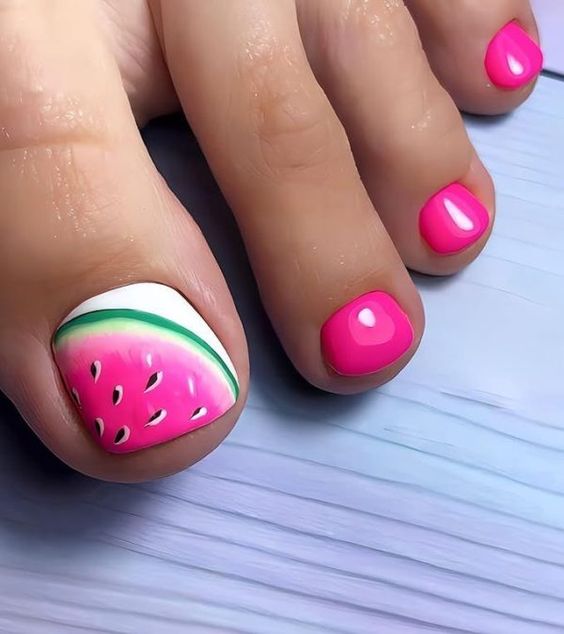 Pink Watermelon With White