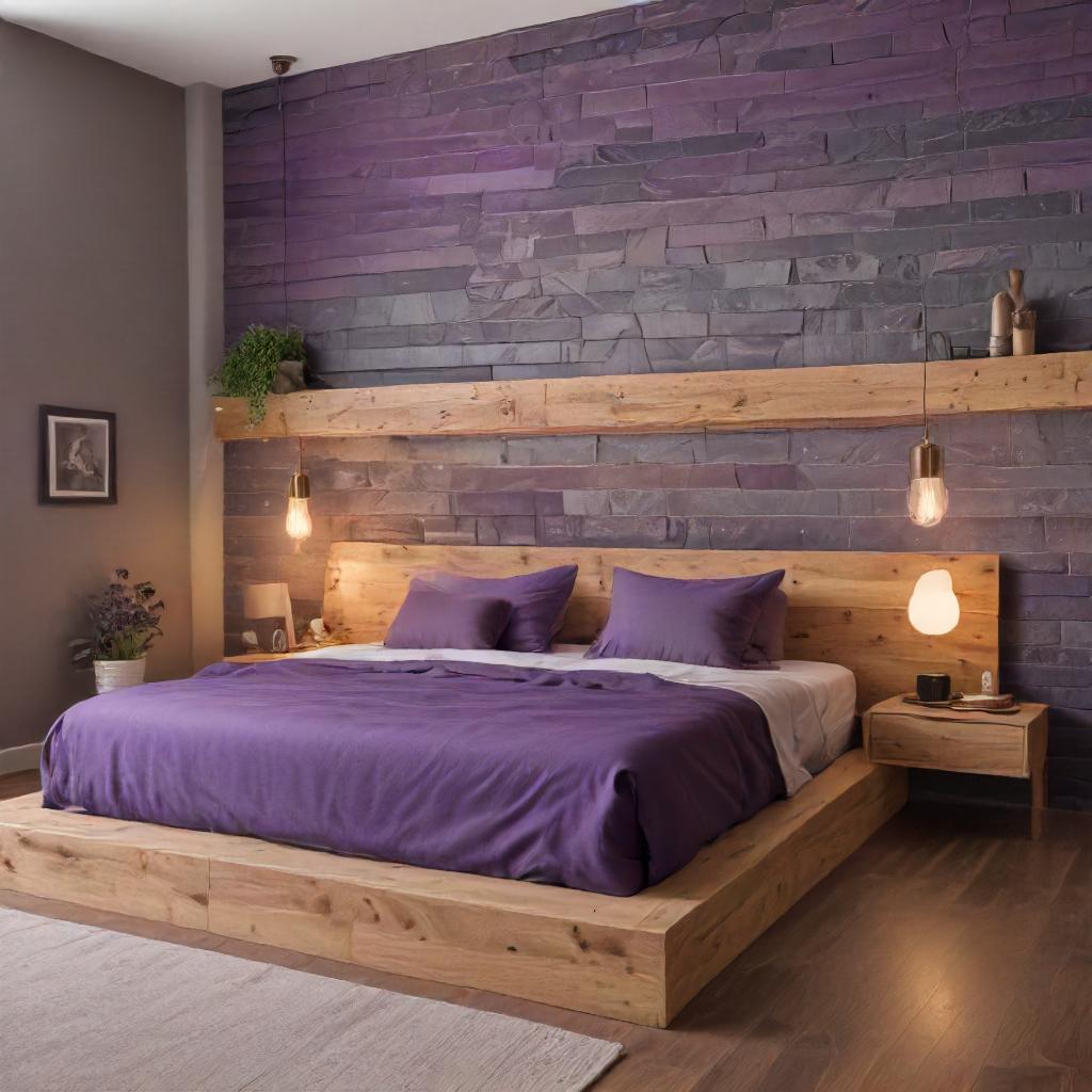 Purple Bedroom Platform Bed