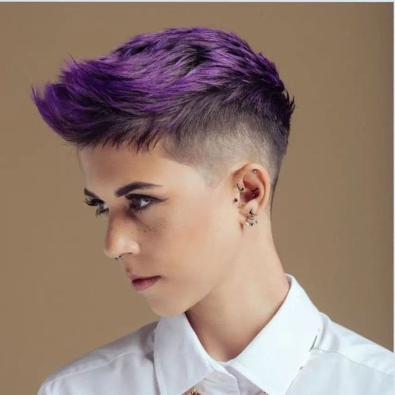 Purple Blowout Taper Fade