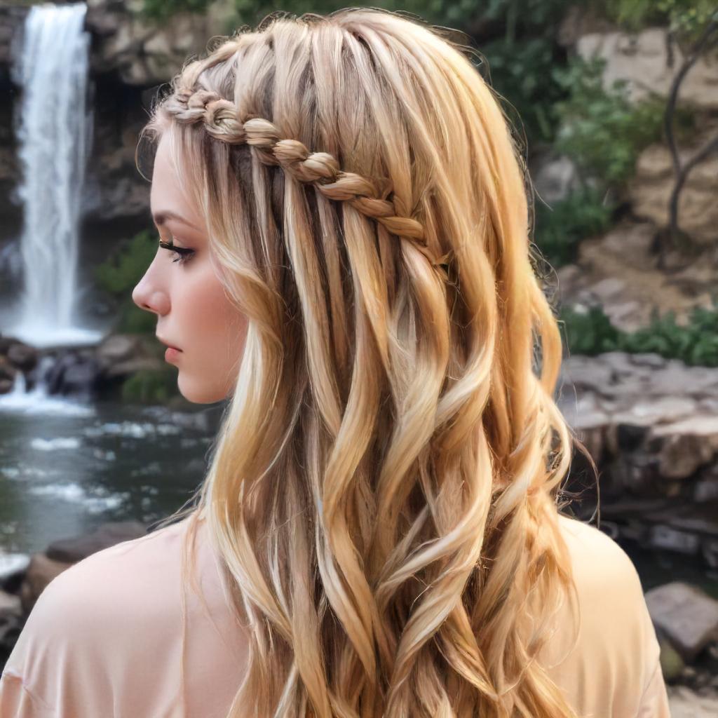 Side Twisted Braid With Waterfall Elements