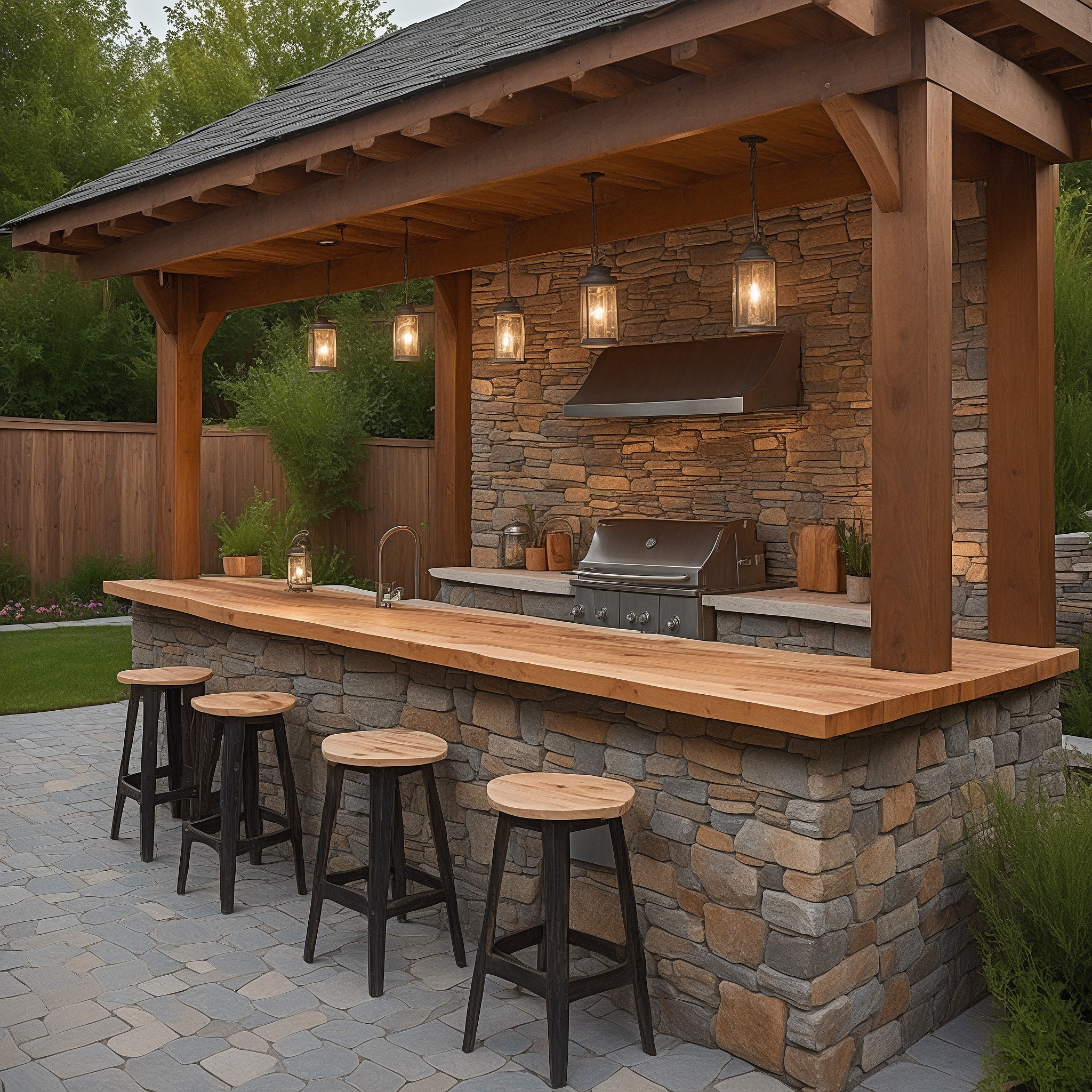 Stone And Wood Bar And Grill Setup