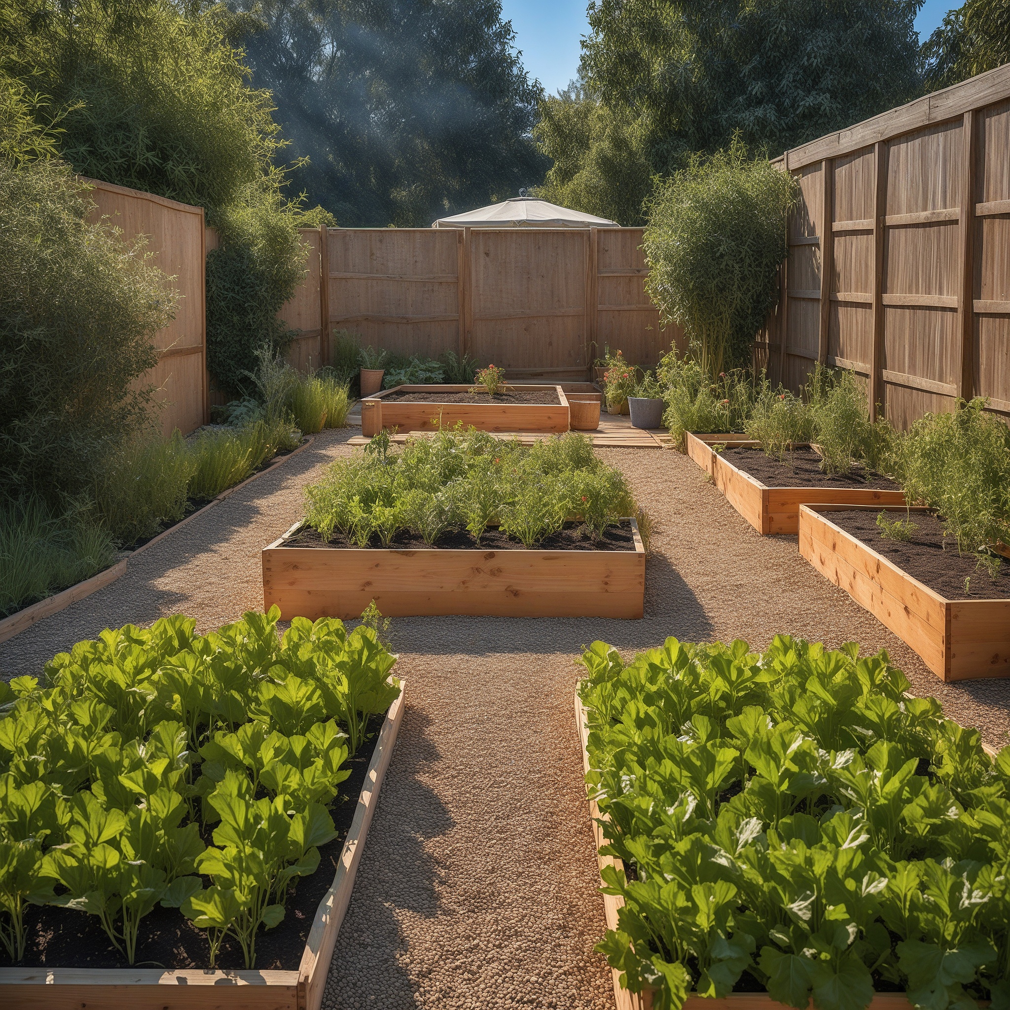 Vegetable Garden with Raised Beds