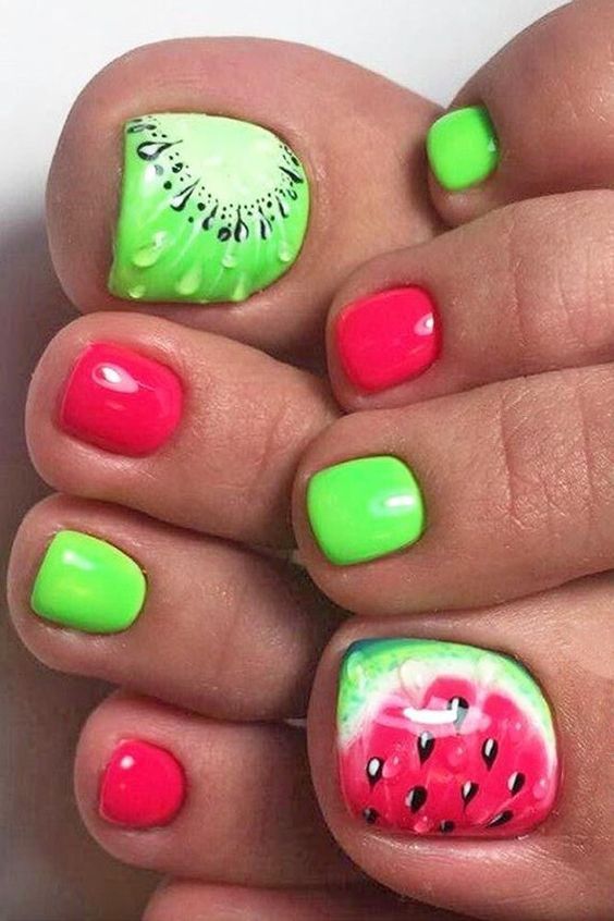 Watermellon And Kiwi Red And Green Design
