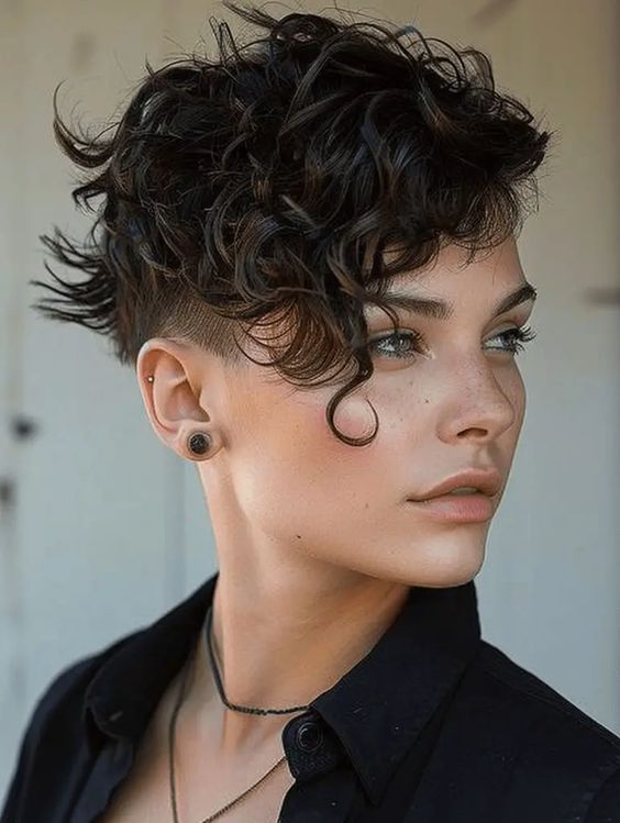 Wavy Pixie With Taper Fade