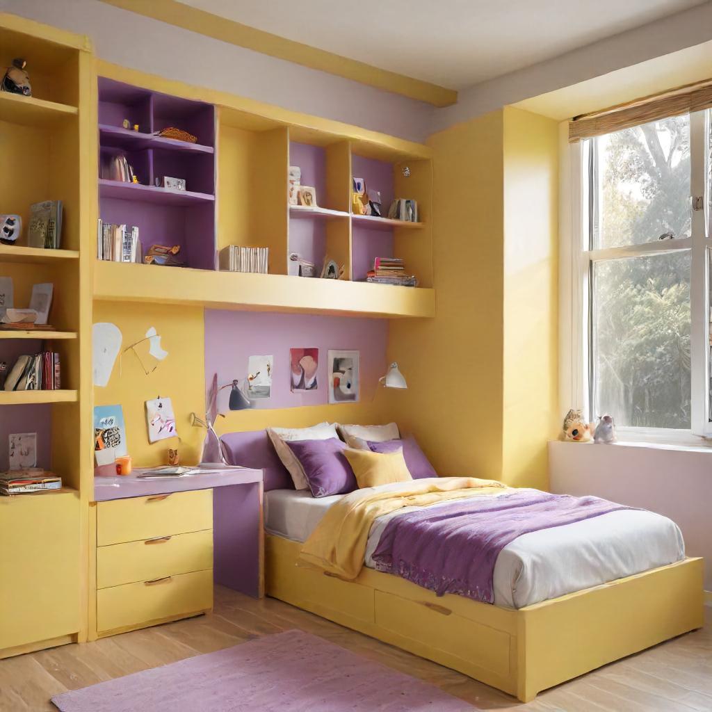Yellow And Purple Kids bedroom