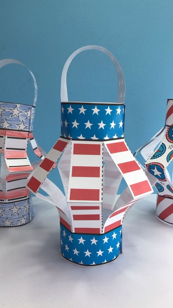 American Flag Paper Lanterns