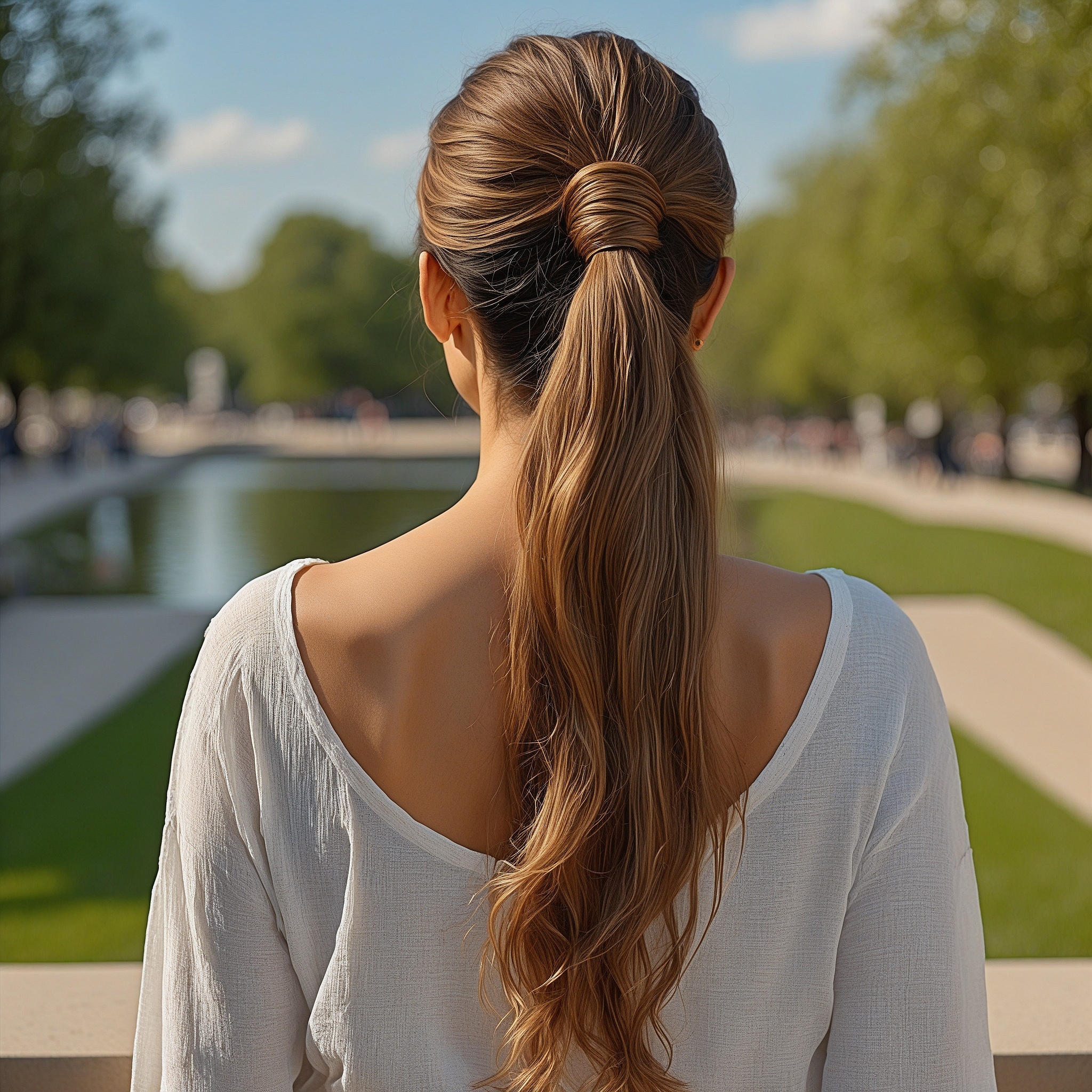 Balayage Blonde in Ponytail