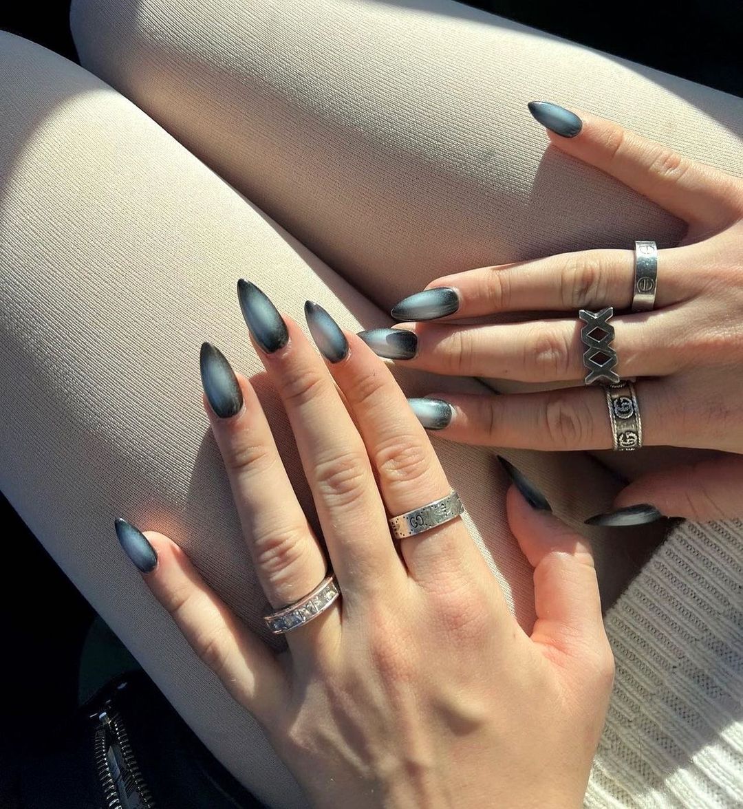 Black and Blue Aura Nails