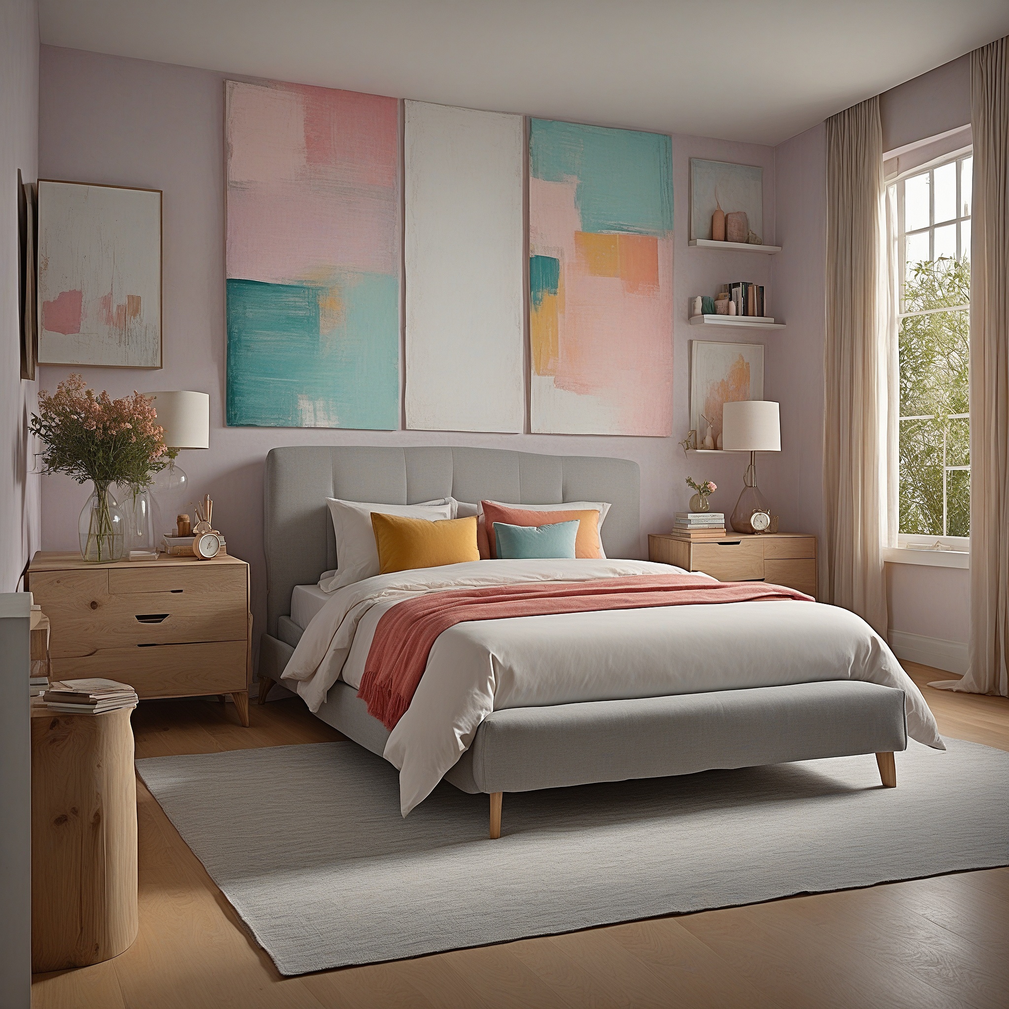 Bright And Pastel Colors On Walls And Fabrics