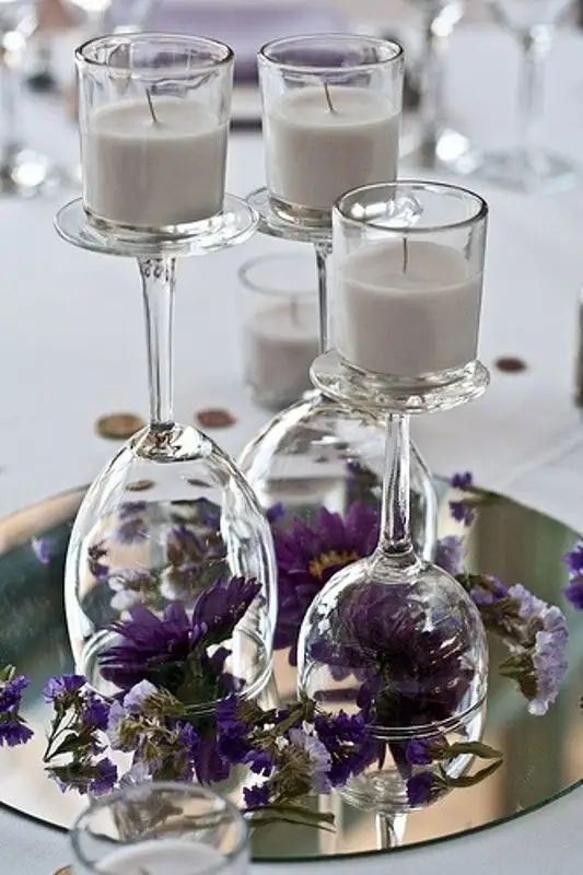 Cangle And Flower Table Decor