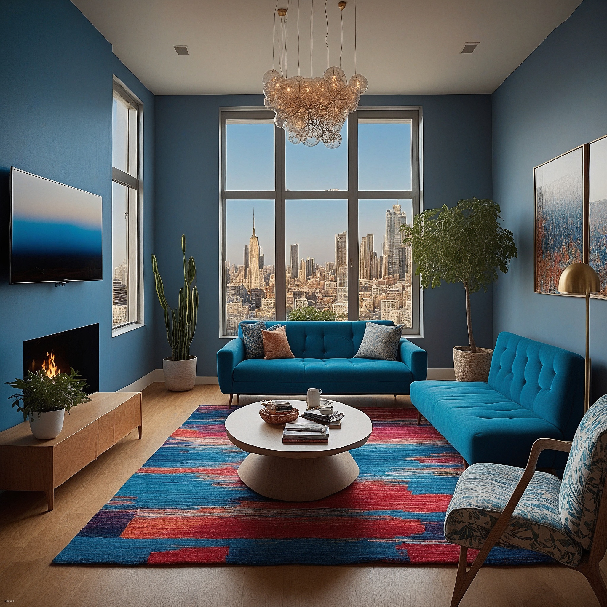 Cobalt Blue Living Room